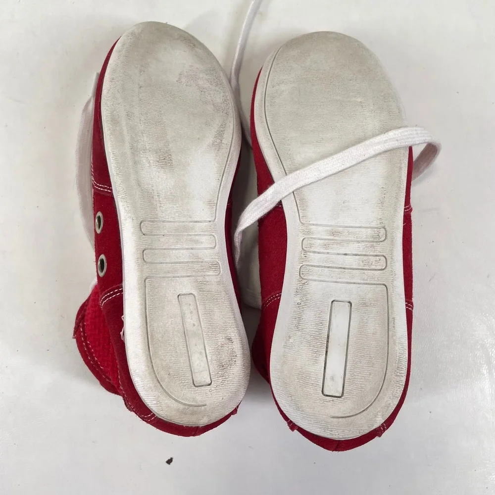 Volatile Womens Red Leather Mid Top Lace Up Sneakers Size 6.5 Y2K Vintage